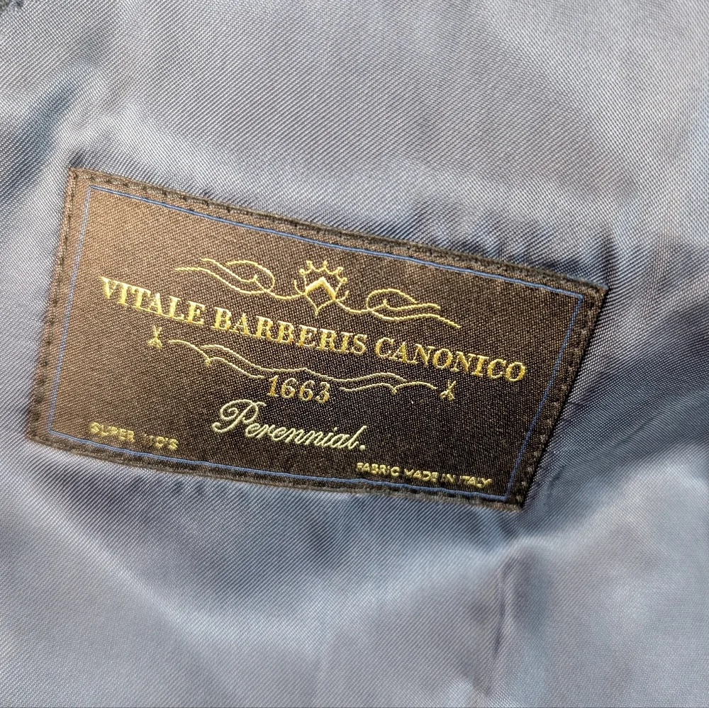 Vitale Barberis Canonico 40S Blue 100% Wool Blazer Suit‎ Jacket Sport Coat 110